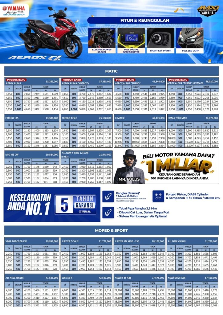 harga yamaha terbaru