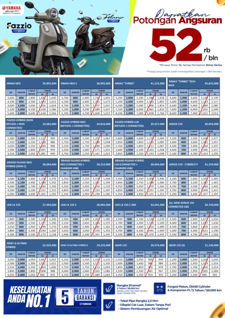 daftar harga yamaha