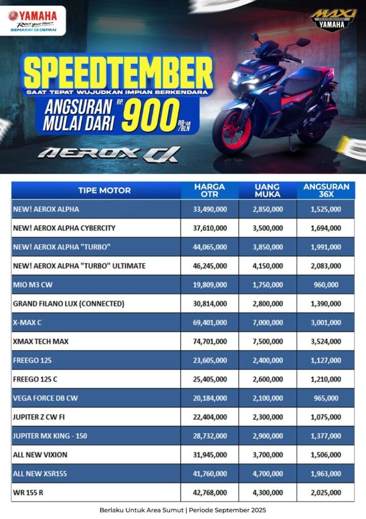 Daftar Harga Yamaha Terbaru